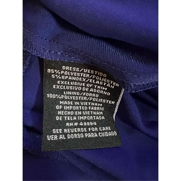 R&M Richards Women’s Plus Size 18 Short Sleeve Faux Wrap Cascade Dress Blue - Picture 15 of 15